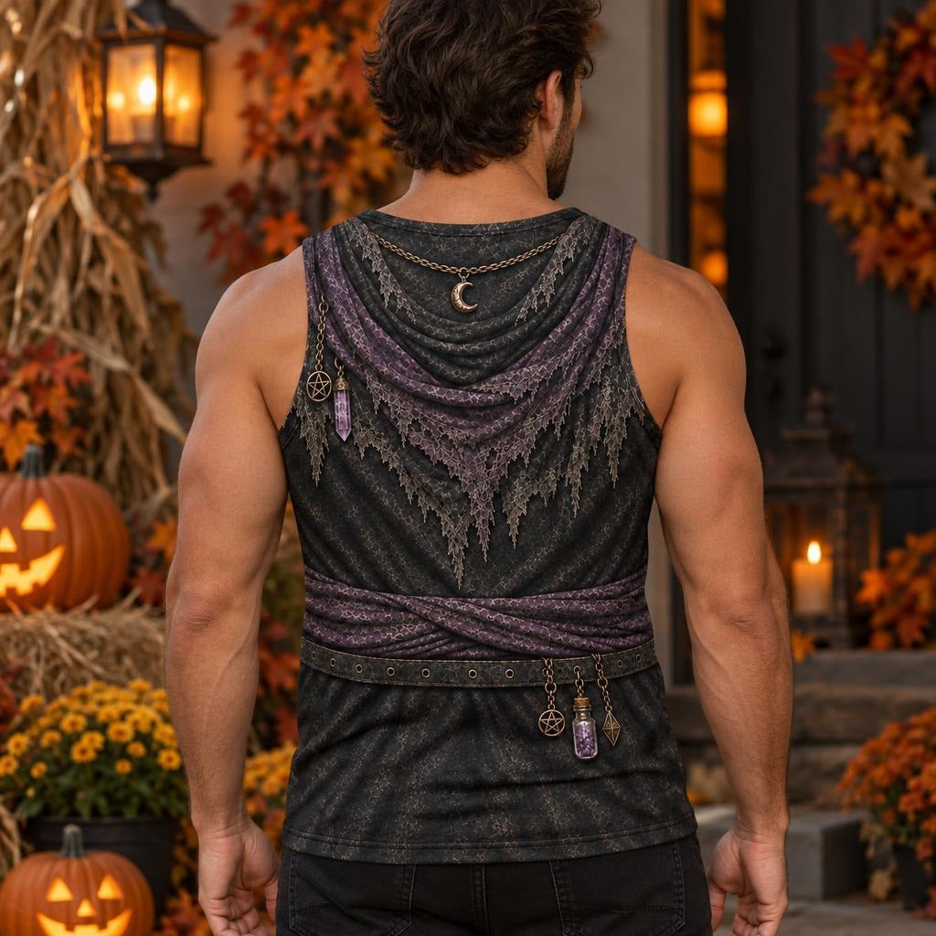 Dark Moon Witch Costume All Over Men's Tank Top Men's Tank Tops Old Glory