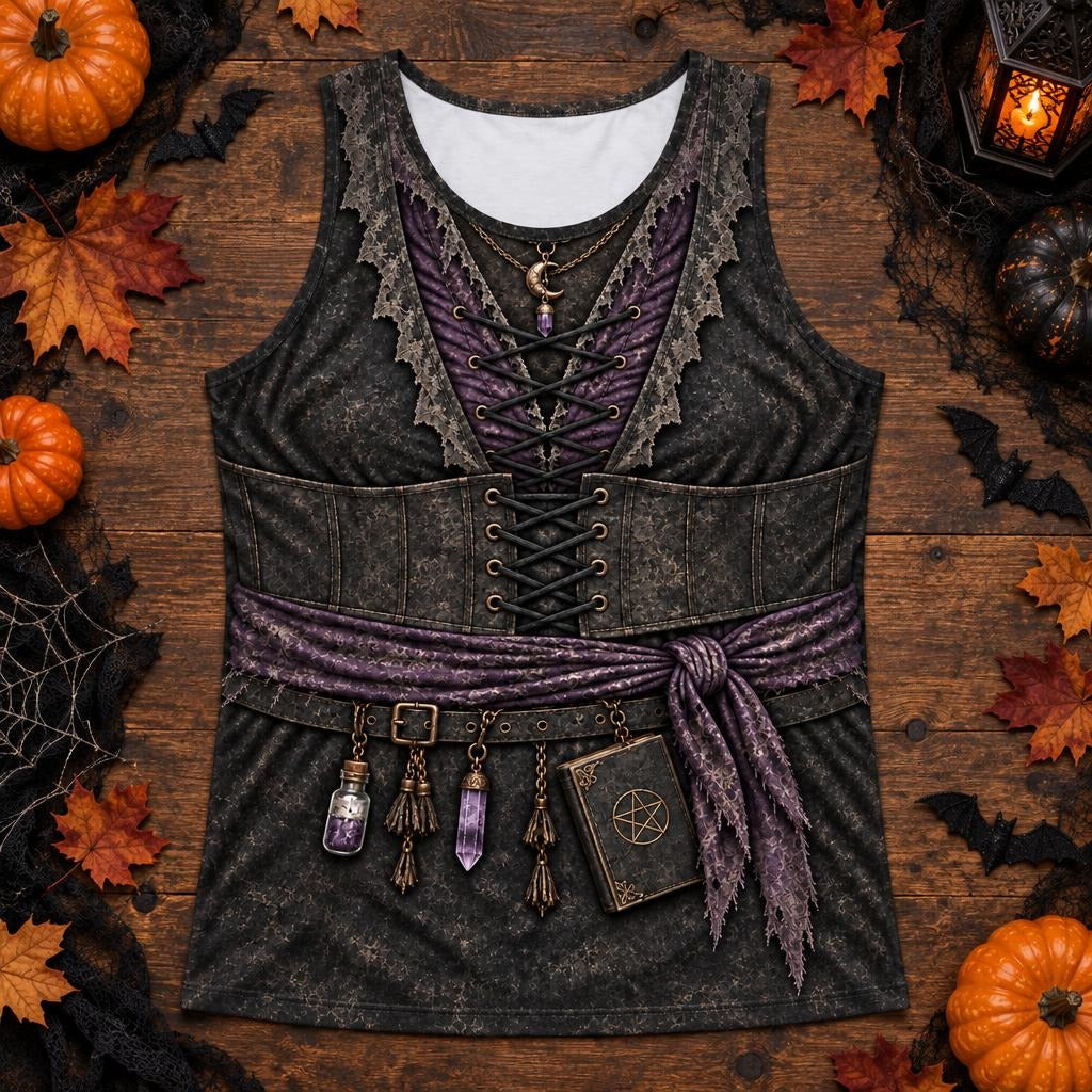 Dark Moon Witch Costume All Over Men's Tank Top Men's Tank Tops Old Glory