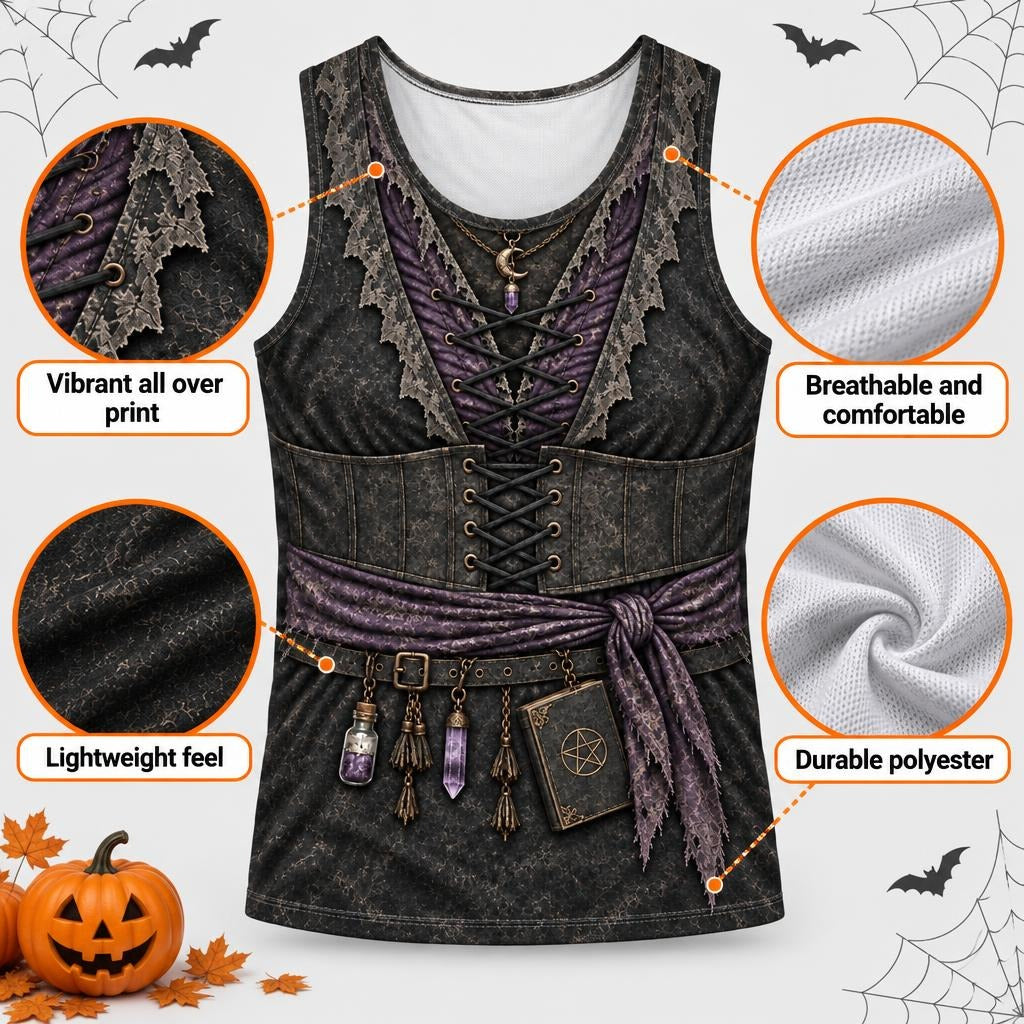 Dark Moon Witch Costume All Over Men's Tank Top Men's Tank Tops Old Glory