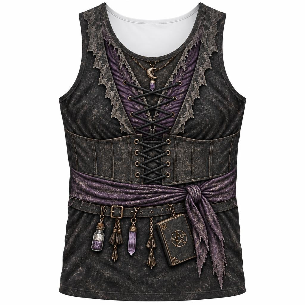 Dark Moon Witch Costume All Over Men's Tank Top Men's Tank Tops Old Glory SM Multicolor