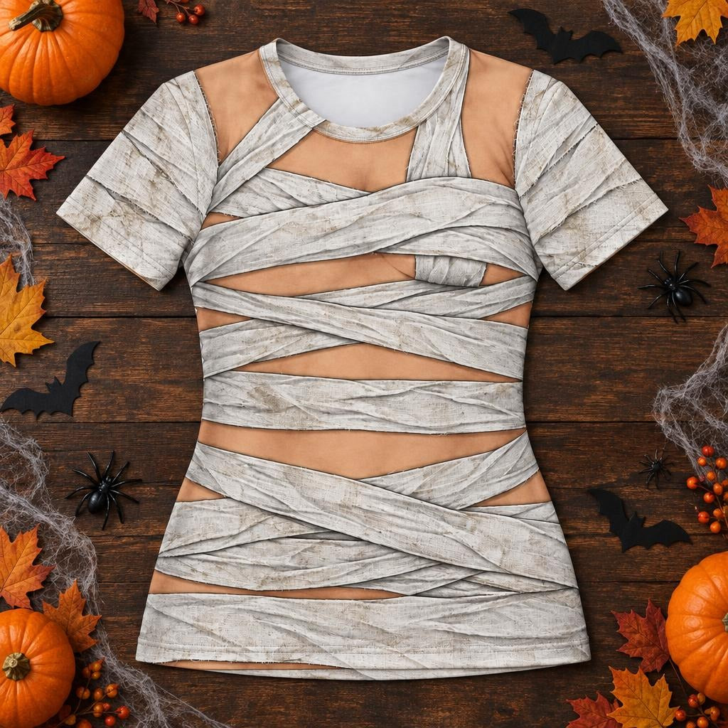 Sexy Mummy Costume All Over Women's T-Shirt Women's T-Shirts Old Glory