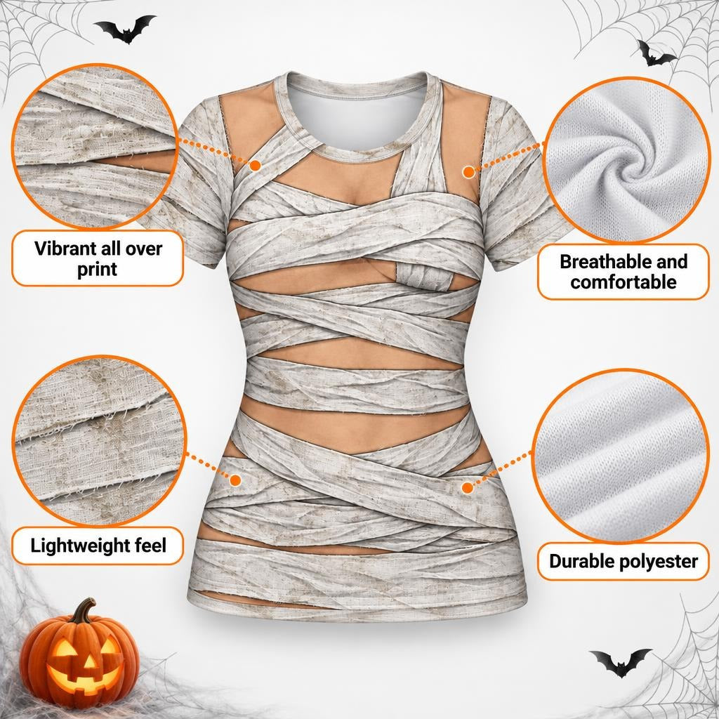 Sexy Mummy Costume All Over Women's T-Shirt Women's T-Shirts Old Glory
