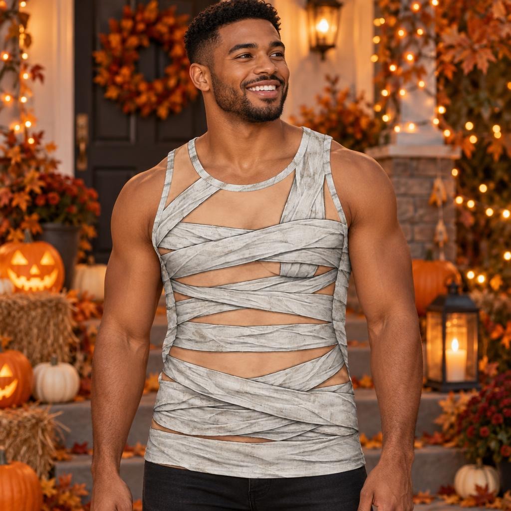 Sexy Mummy Costume All Over Men's Tank Top Men's Tank Tops Old Glory