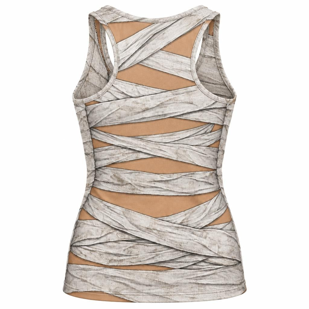 Sexy Mummy Costume All Over Women's Racerback Tank Top Women's Tank Tops Old Glory