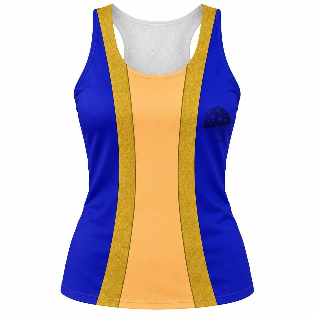 Mini Mushroom Master Sidekick Costume All Over Women's Racerback Tank Top Women's Tank Tops Old Glory SM Multicolor
