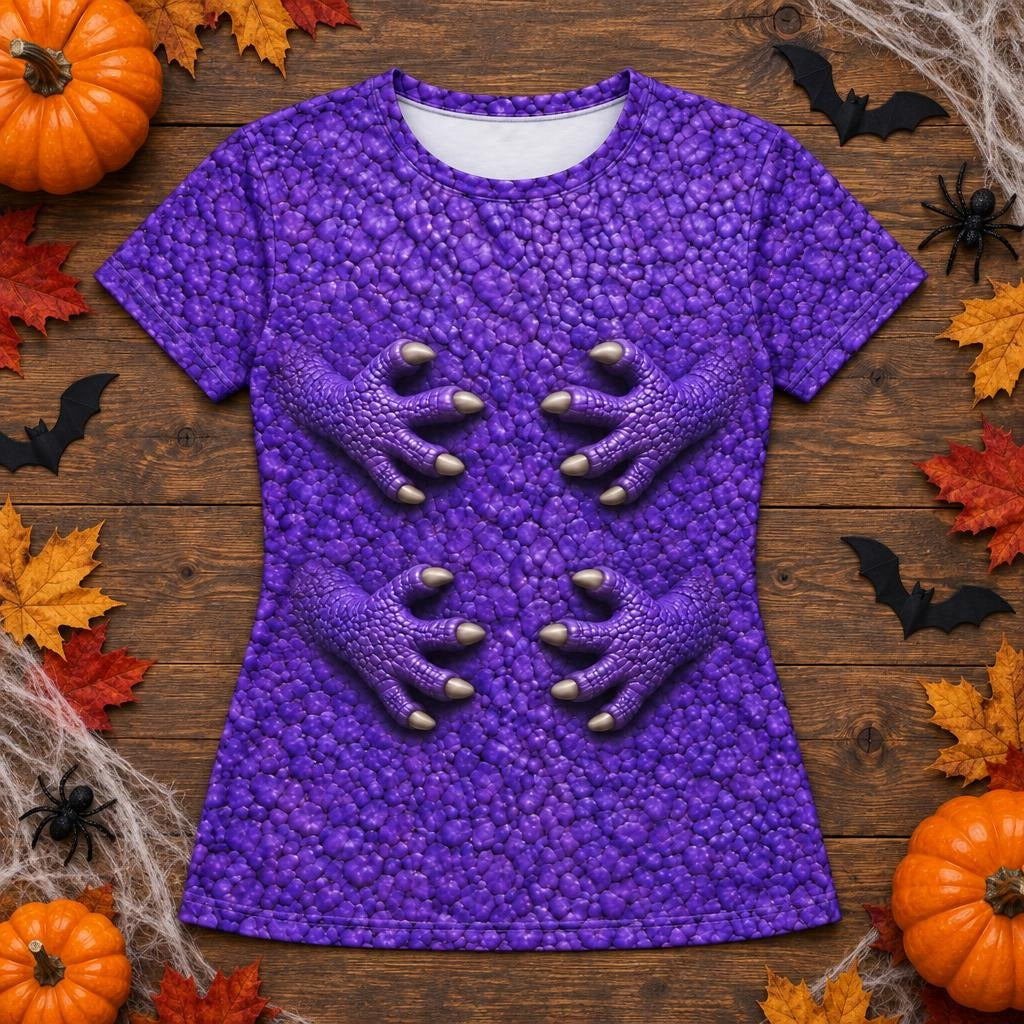 Purple Scaled Monster Costume All Over Women's T-Shirt Women's T-Shirts Old Glory
