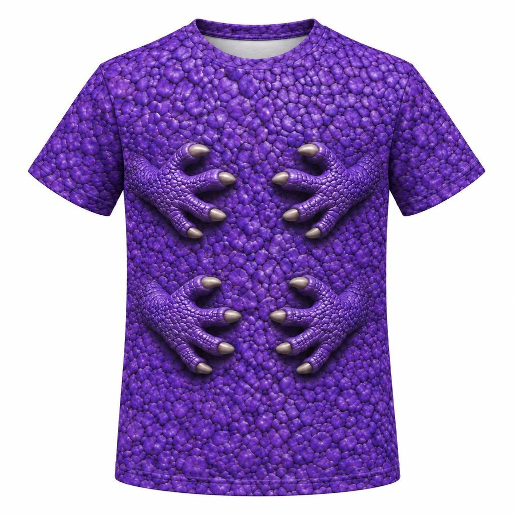 Purple Scaled Monster Costume All Over Youth T-Shirt Youth T-Shirts Old Glory YSM Multicolor