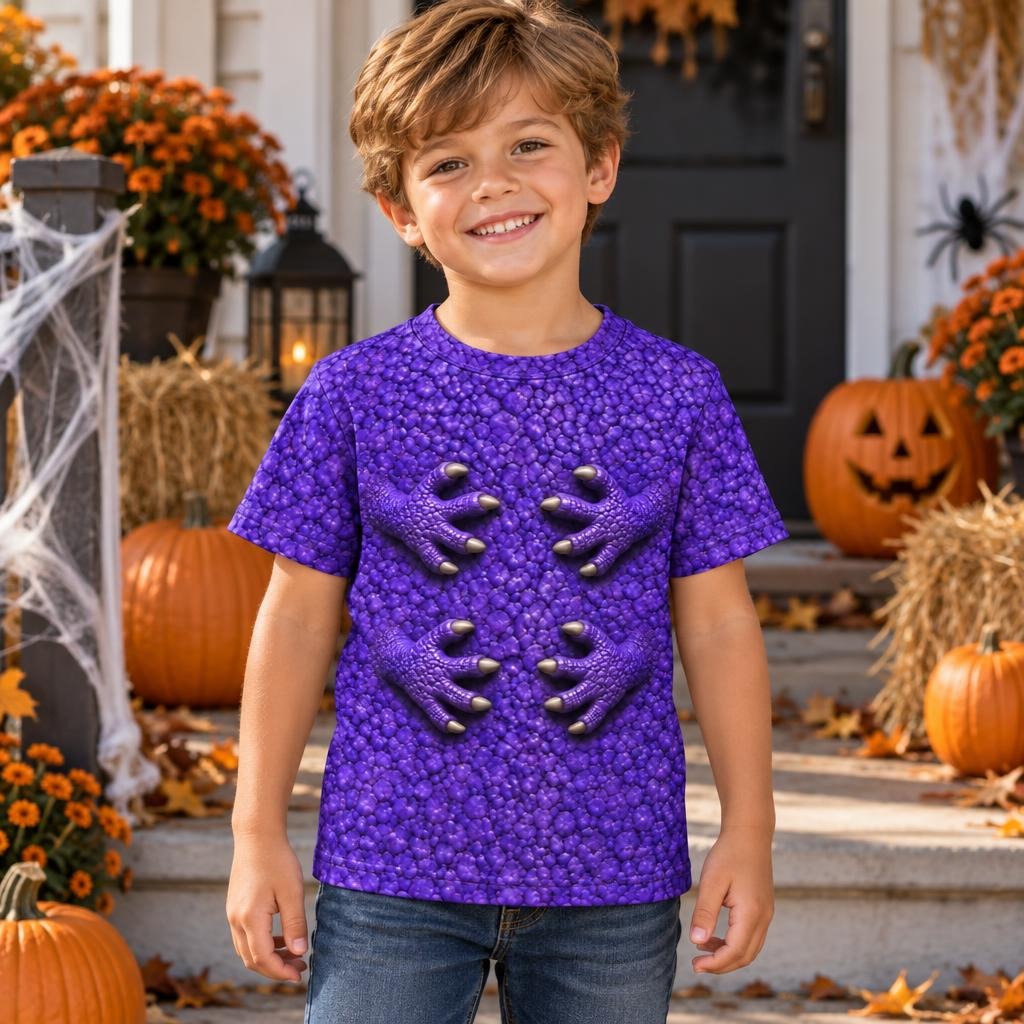 Purple Scaled Monster Costume All Over Toddler T-Shirt Toddler T-Shirts Old Glory