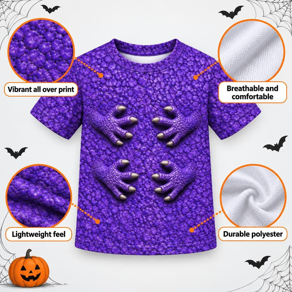 Purple Scaled Monster Costume All Over Toddler T-Shirt Toddler T-Shirts Old Glory