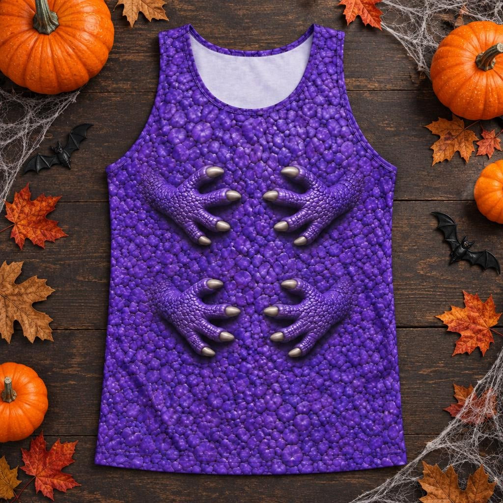 Purple Scaled Monster Costume All Over Men's Tank Top Men's Tank Tops Old Glory