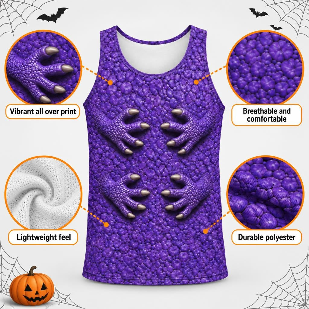 Purple Scaled Monster Costume All Over Men's Tank Top Men's Tank Tops Old Glory