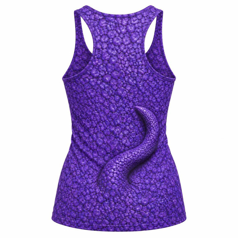 Purple Scaled Monster Costume All Over Women's Racerback Tank Top Women's Tank Tops Old Glory