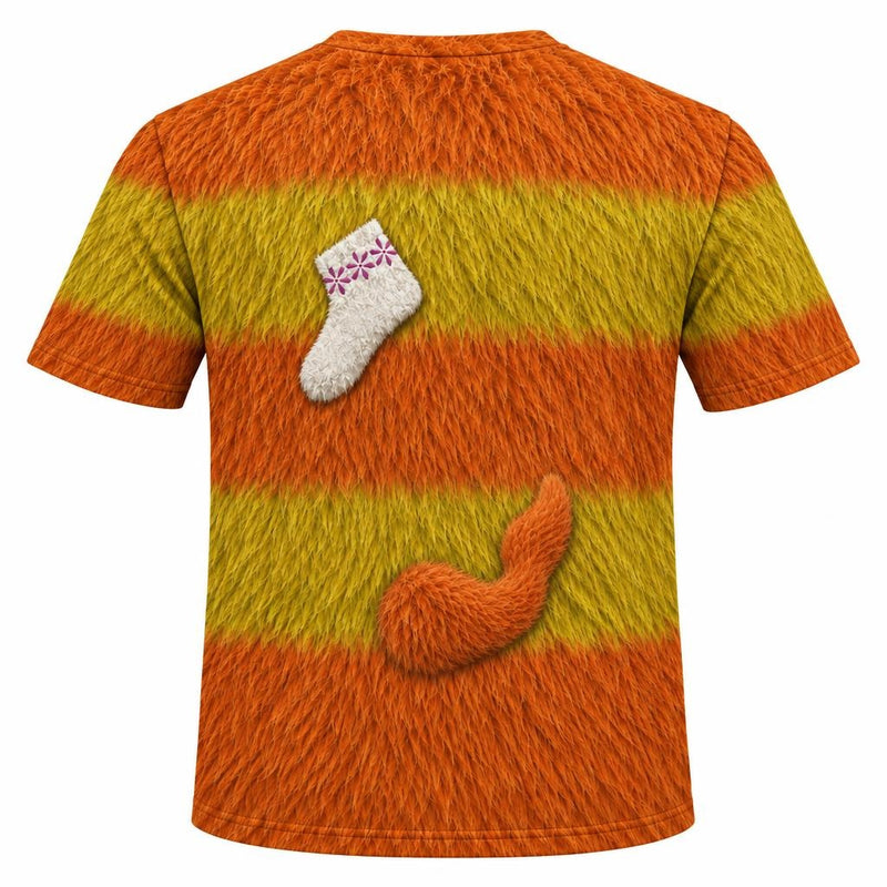 Orange Furry Monster Costume All Over Men's T-Shirt Men's T-Shirts Old Glory