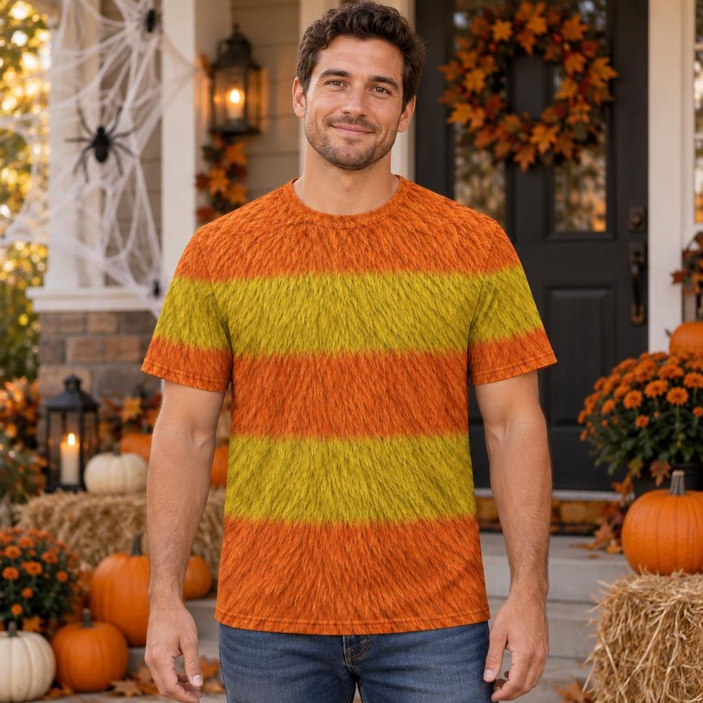 Orange Furry Monster Costume All Over Men's T-Shirt Men's T-Shirts Old Glory