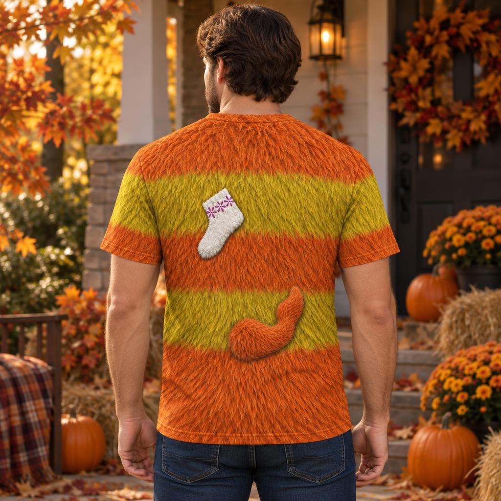 Orange Furry Monster Costume All Over Men's T-Shirt Men's T-Shirts Old Glory