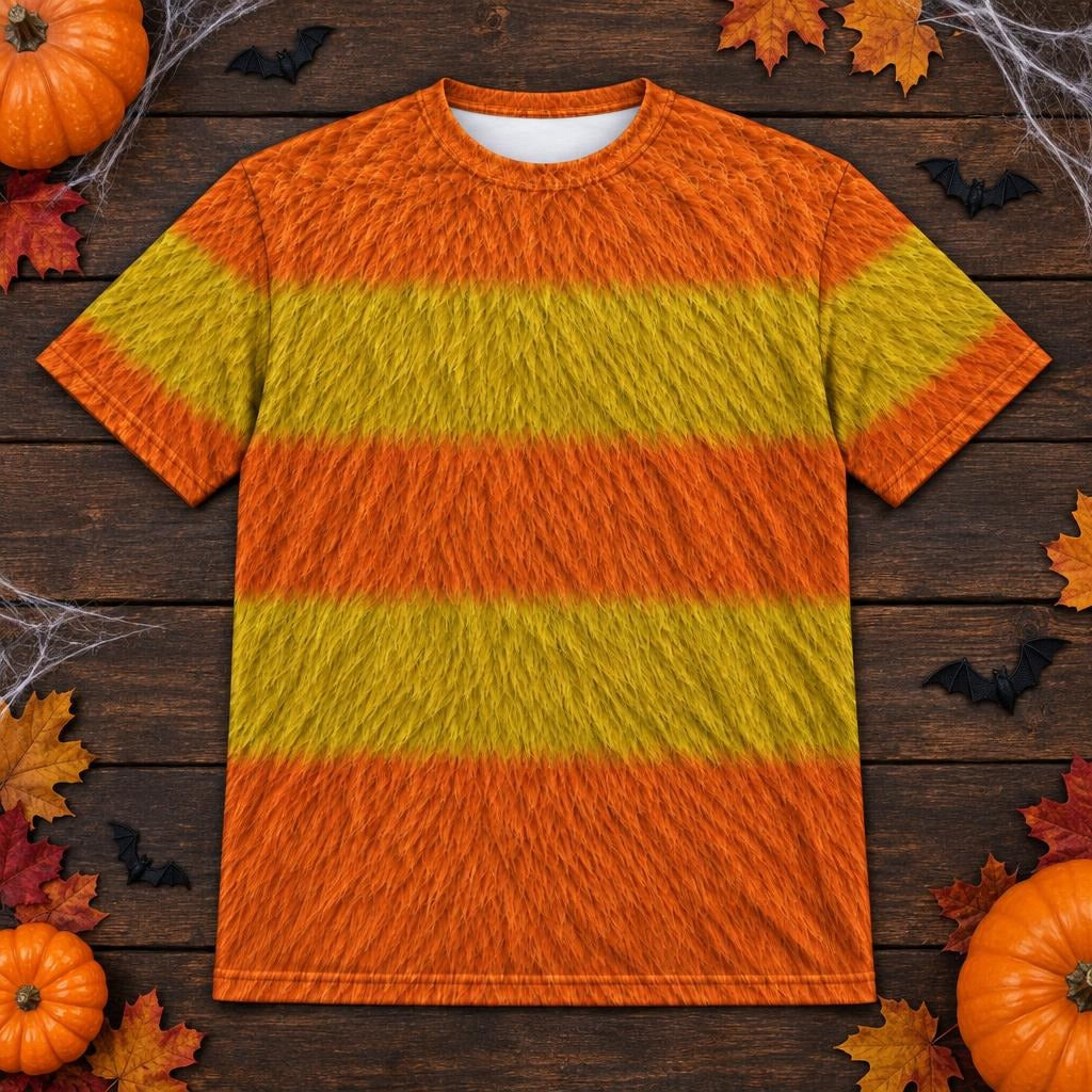 Orange Furry Monster Costume All Over Men's T-Shirt Men's T-Shirts Old Glory