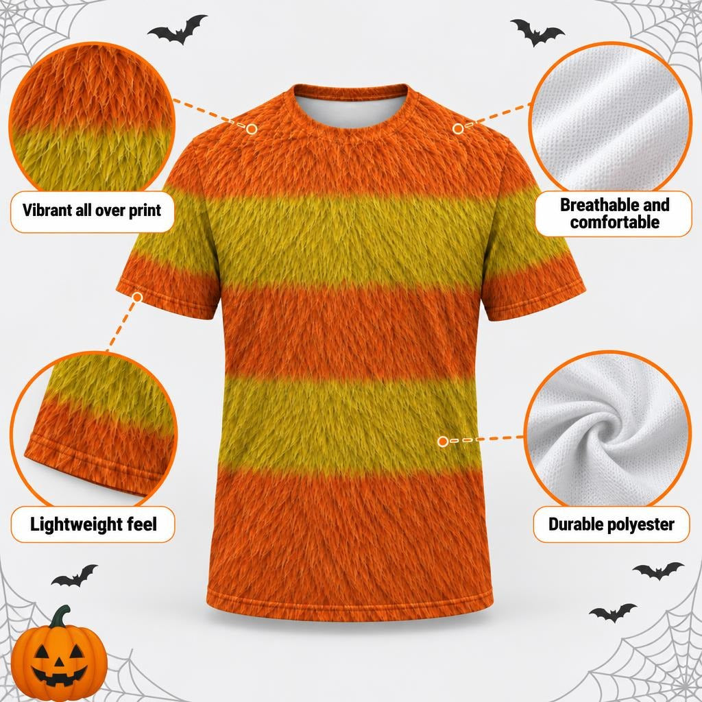 Orange Furry Monster Costume All Over Men's T-Shirt Men's T-Shirts Old Glory