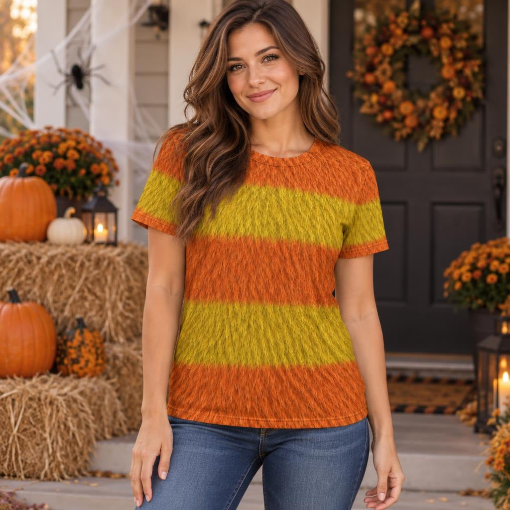 Orange Furry Monster Costume All Over Women's T-Shirt Women's T-Shirts Old Glory