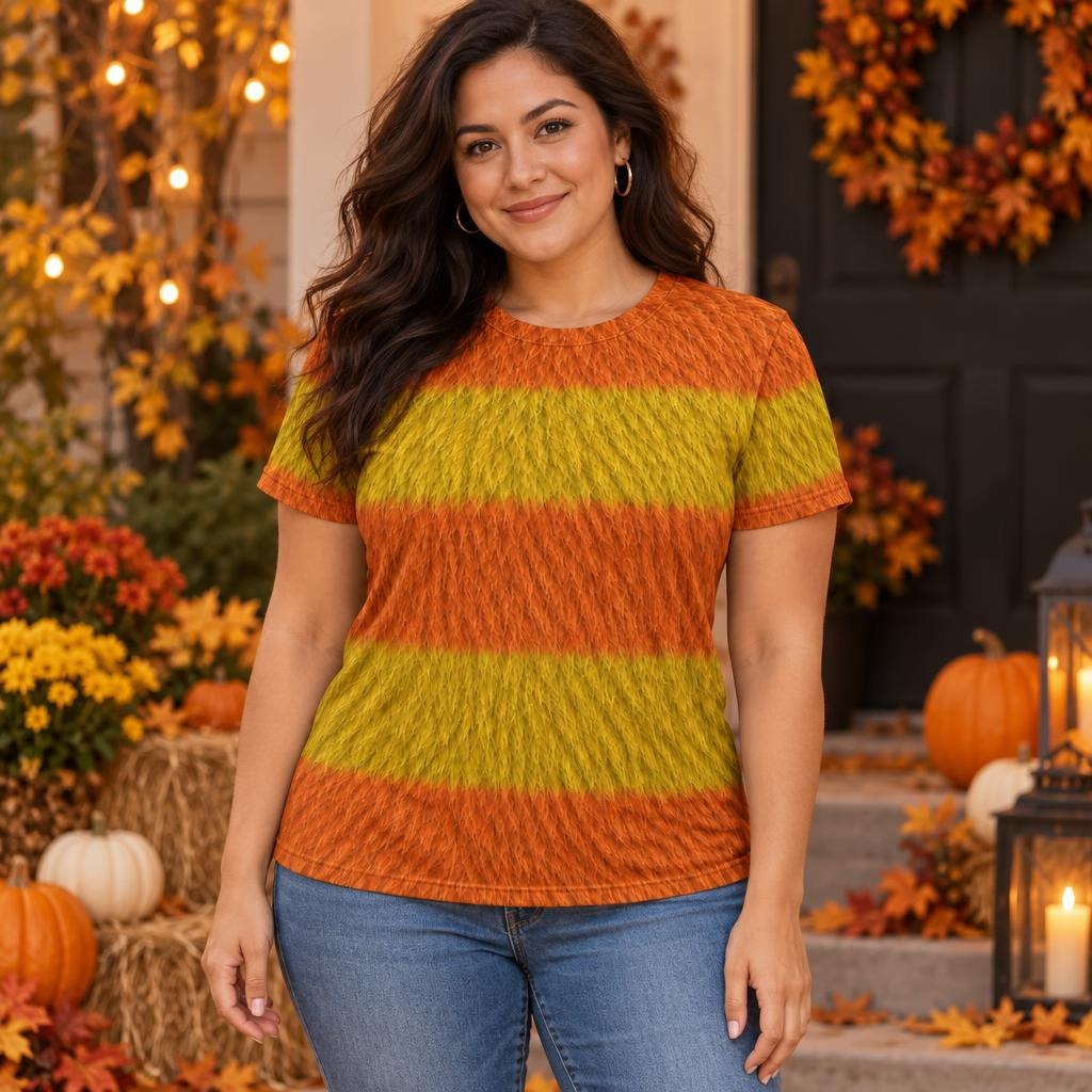 Orange Furry Monster Costume All Over Women's T-Shirt Women's T-Shirts Old Glory