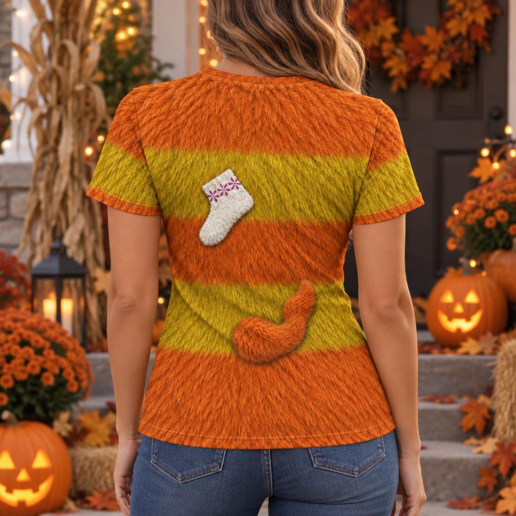 Orange Furry Monster Costume All Over Women's T-Shirt Women's T-Shirts Old Glory