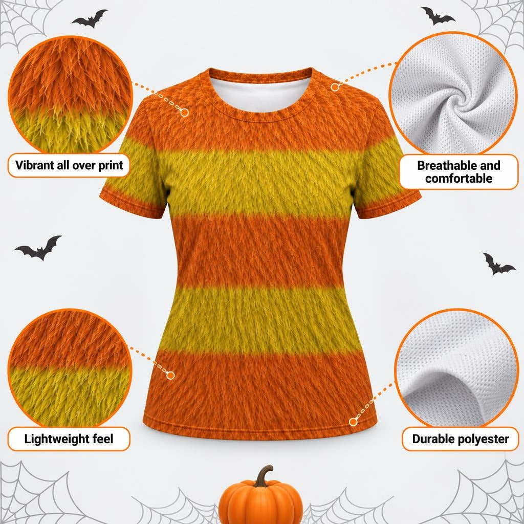 Orange Furry Monster Costume All Over Women's T-Shirt Women's T-Shirts Old Glory