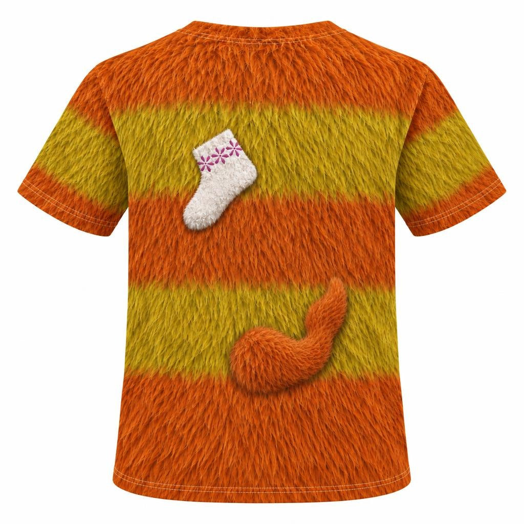 Orange Furry Monster Costume All Over Youth T-Shirt Youth T-Shirts Old Glory