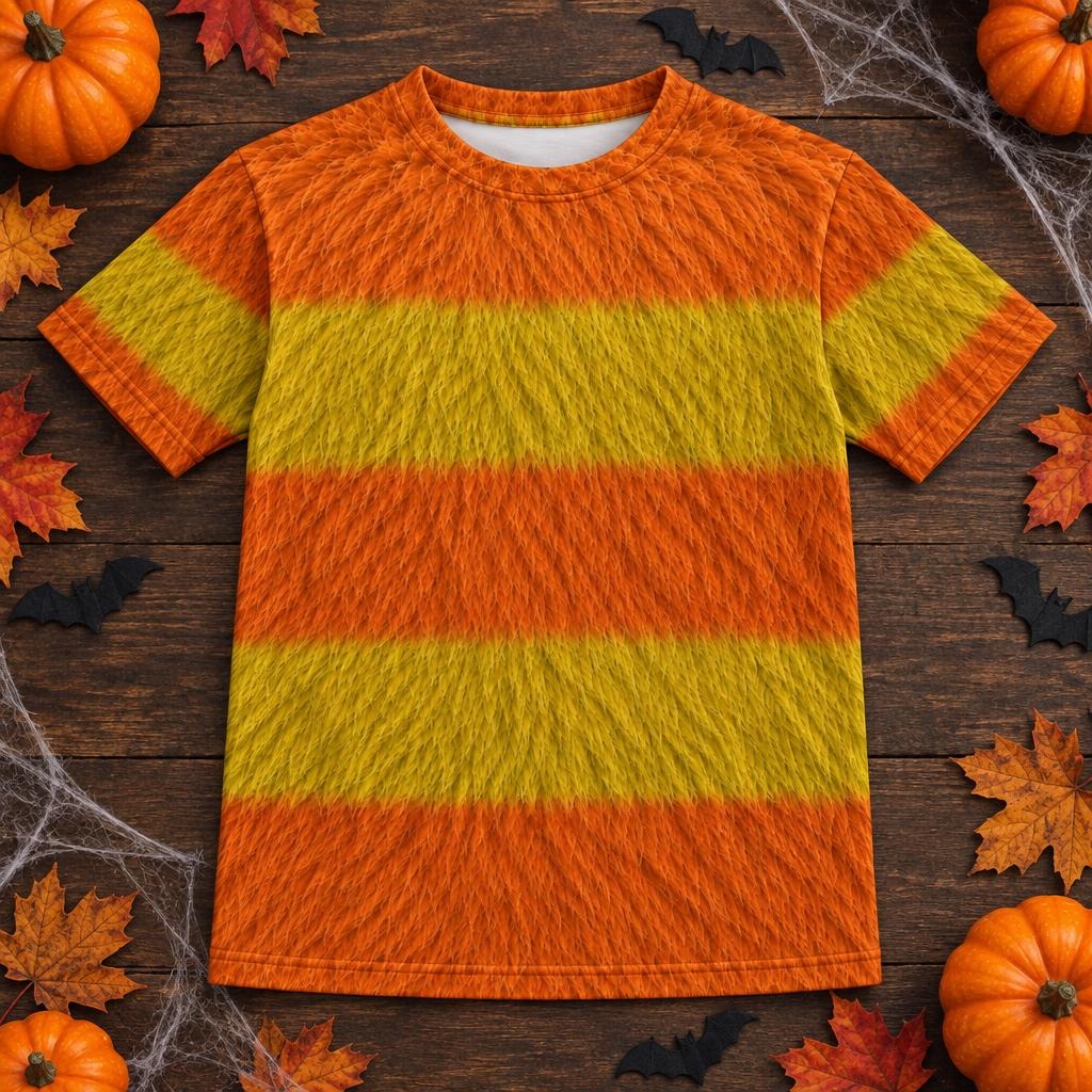 Orange Furry Monster Costume All Over Youth T-Shirt Youth T-Shirts Old Glory