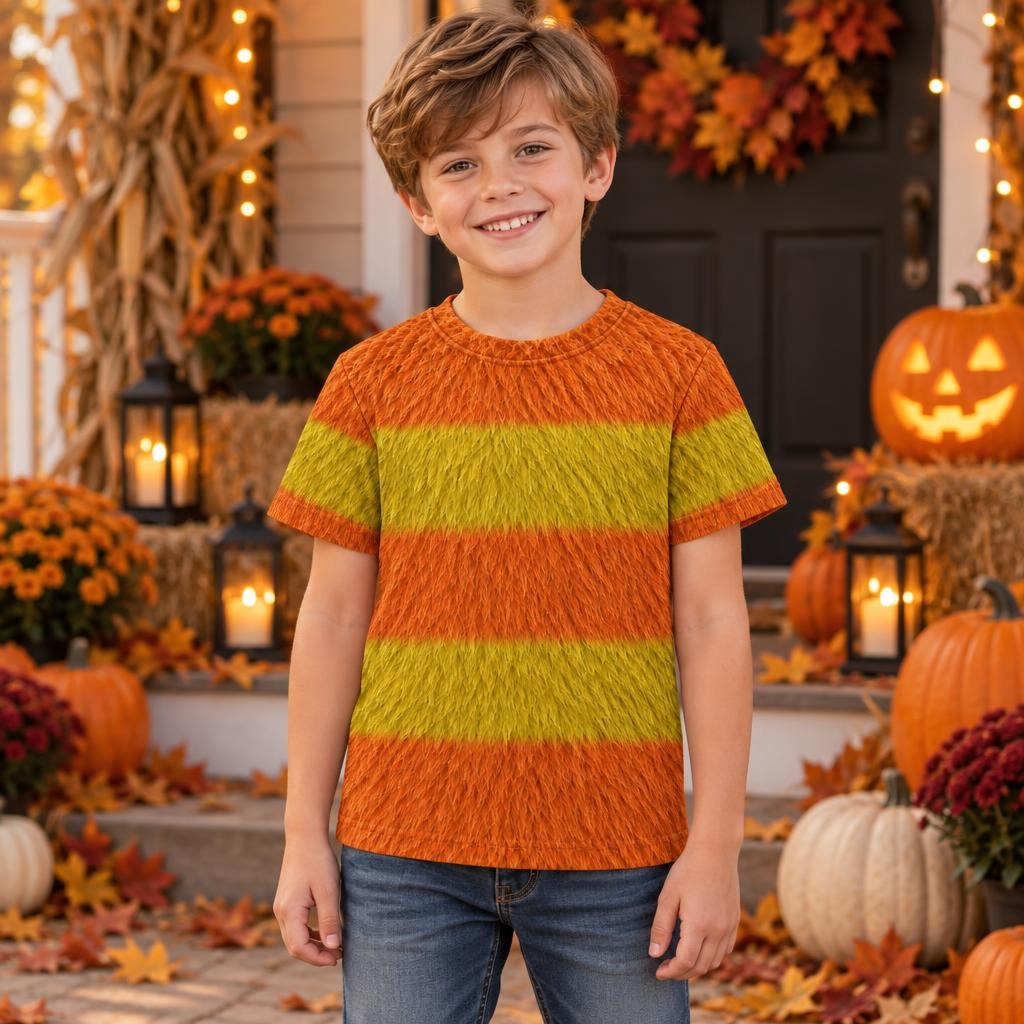 Orange Furry Monster Costume All Over Toddler T-Shirt Toddler T-Shirts Old Glory