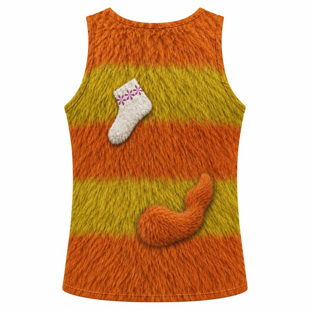 Orange Furry Monster Costume All Over Men's Tank Top Men's Tank Tops Old Glory