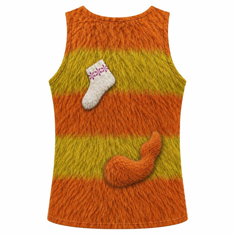 Orange Furry Monster Costume All Over Men's Tank Top Men's Tank Tops Old Glory