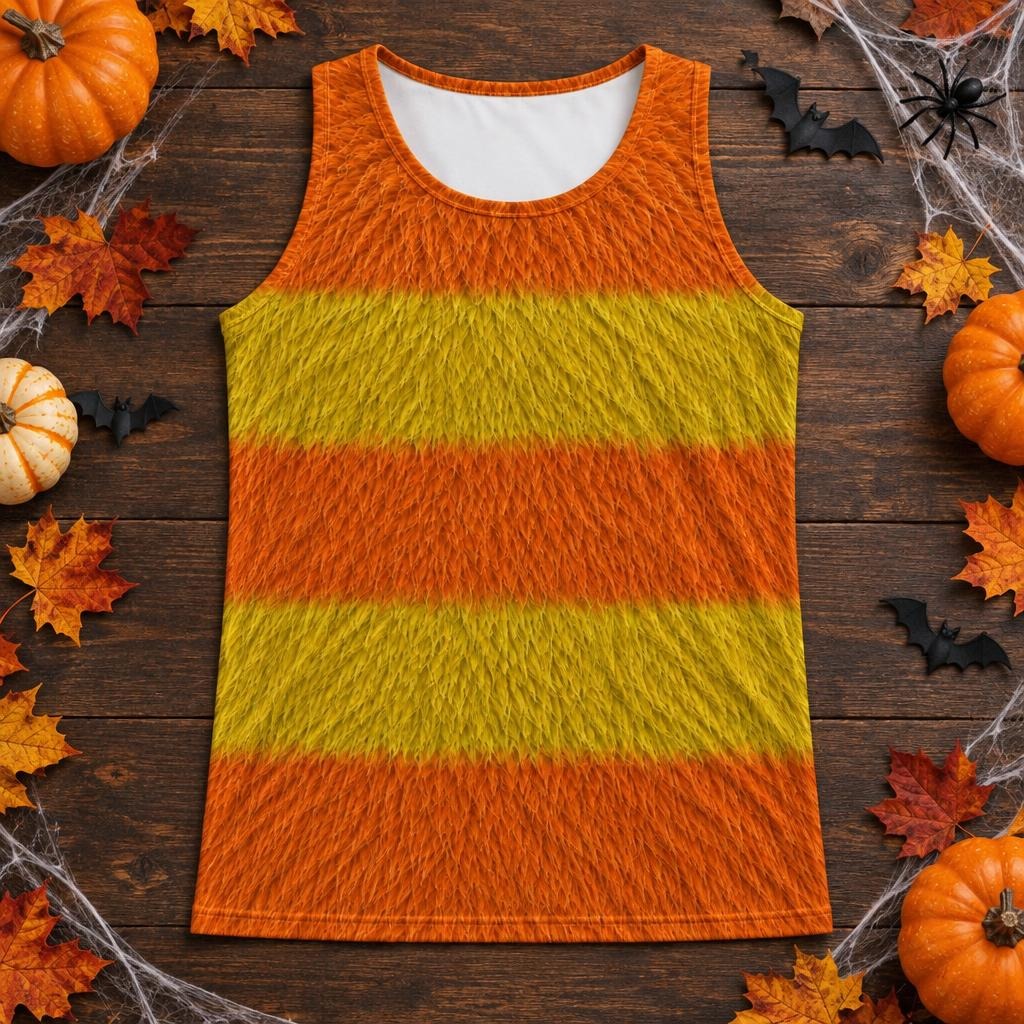 Orange Furry Monster Costume All Over Men's Tank Top Men's Tank Tops Old Glory