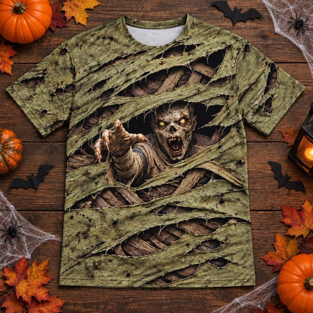 Wrapped Mummy Breakout Costume All Over Men's T-Shirt Men's T-Shirts Old Glory