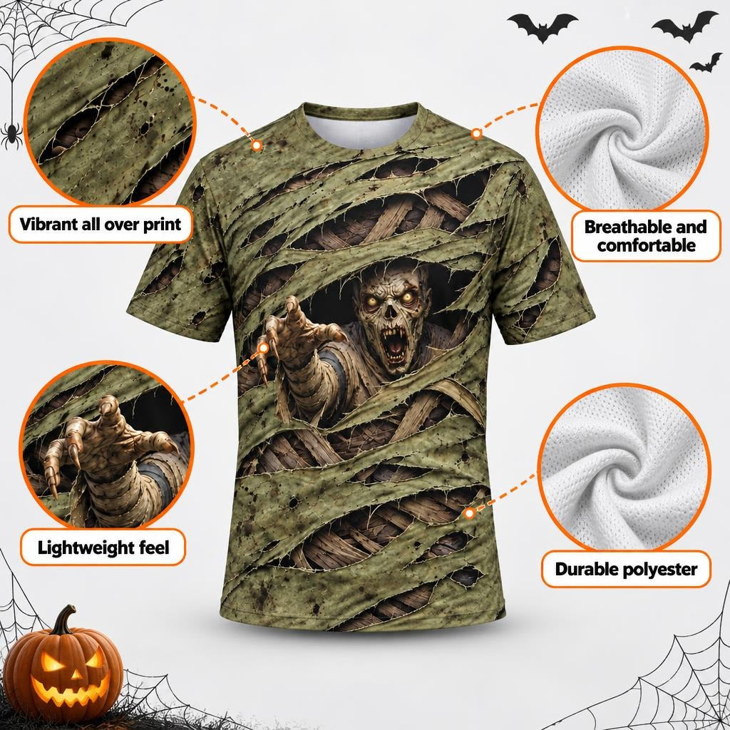 Wrapped Mummy Breakout Costume All Over Men's T-Shirt Men's T-Shirts Old Glory