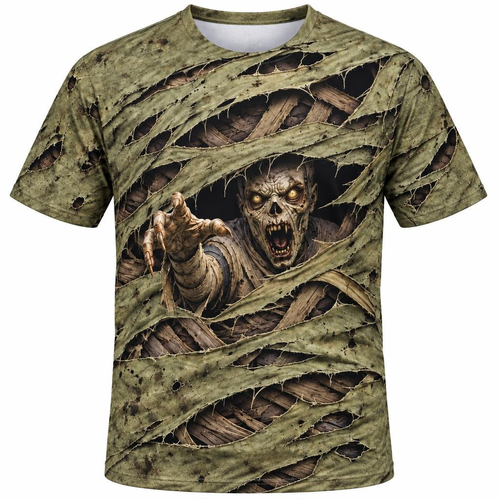 Wrapped Mummy Breakout Costume All Over Men's T-Shirt Men's T-Shirts Old Glory SM Multicolor