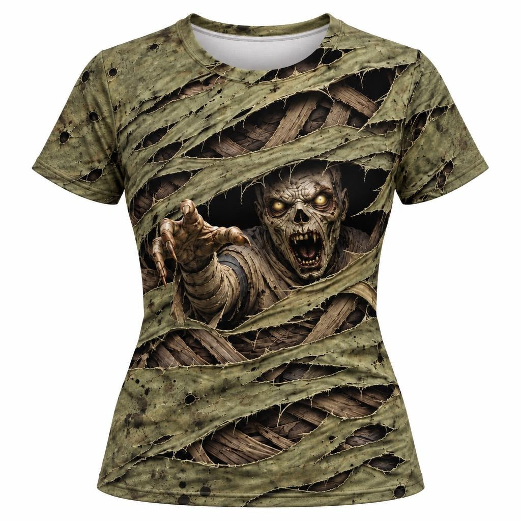 Wrapped Mummy Breakout Costume All Over Women's T-Shirt Women's T-Shirts Old Glory SM Multicolor