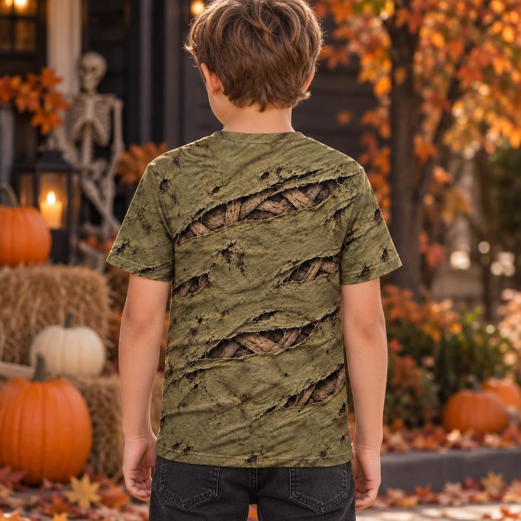 Wrapped Mummy Breakout Costume All Over Youth T-Shirt Youth T-Shirts Old Glory