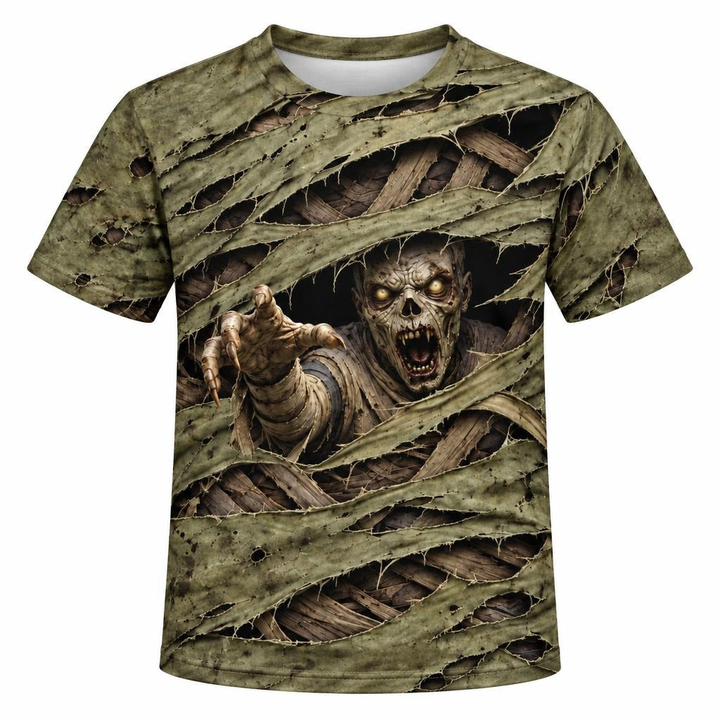 Wrapped Mummy Breakout Costume All Over Youth T-Shirt Youth T-Shirts Old Glory YSM Multicolor