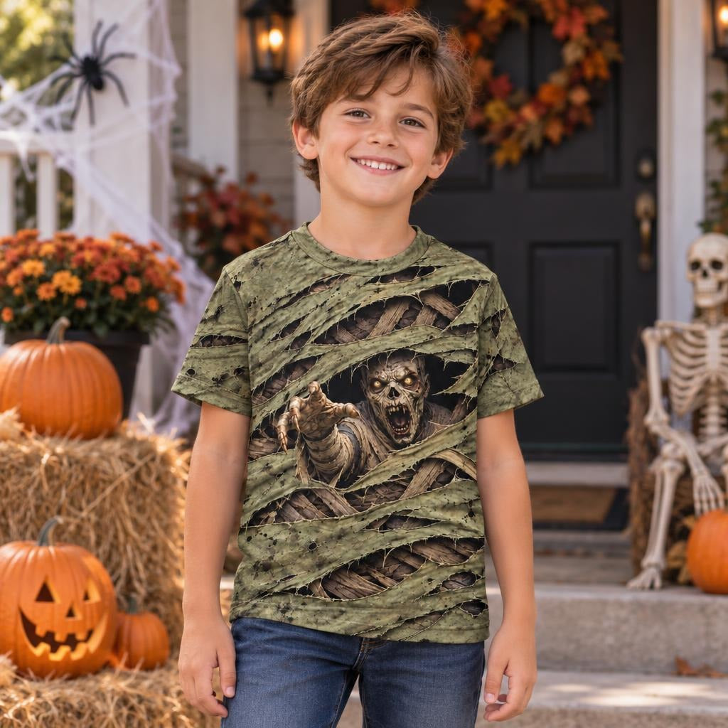 Wrapped Mummy Breakout Costume All Over Toddler T-Shirt Toddler T-Shirts Old Glory