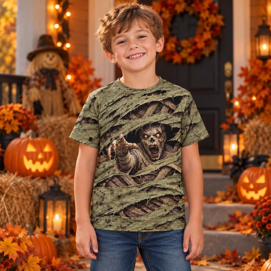 Wrapped Mummy Breakout Costume All Over Toddler T-Shirt Toddler T-Shirts Old Glory