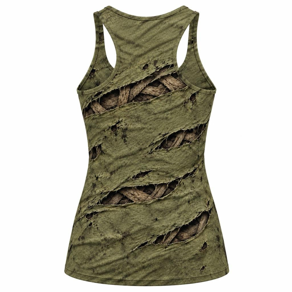 Wrapped Mummy Breakout Costume All Over Women's Racerback Tank Top Women's Tank Tops Old Glory