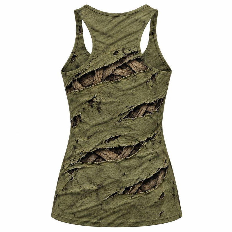 Wrapped Mummy Breakout Costume All Over Women's Racerback Tank Top Women's Tank Tops Old Glory