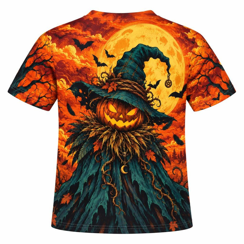 Pumpkin Patch Fright Scarecrow All Over Youth T Shirt Youth T-Shirts Old Glory
