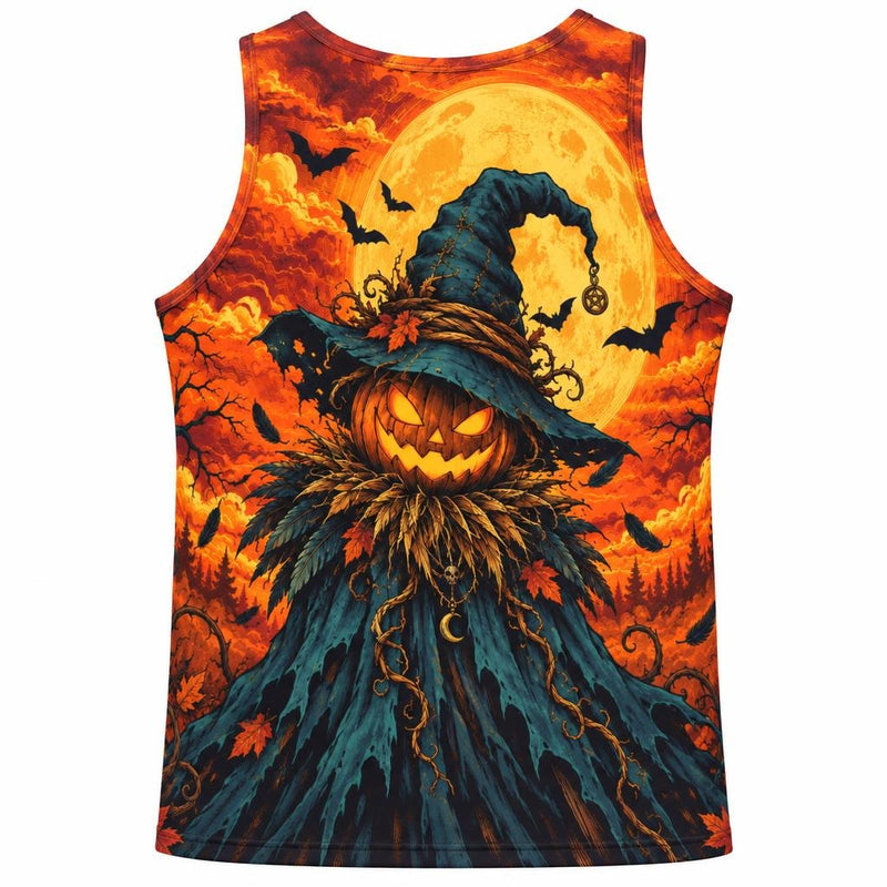 Pumpkin Patch Fright Scarecrow All Over Mens Tank Top Men's Tank Tops Old Glory