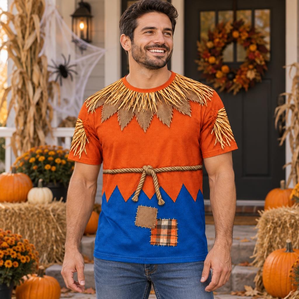 Classic Scarecrow Costume All Over Mens T Shirt Men's T-Shirts Old Glory
