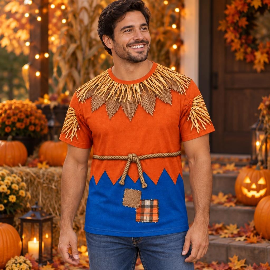 Classic Scarecrow Costume All Over Mens T Shirt Men's T-Shirts Old Glory