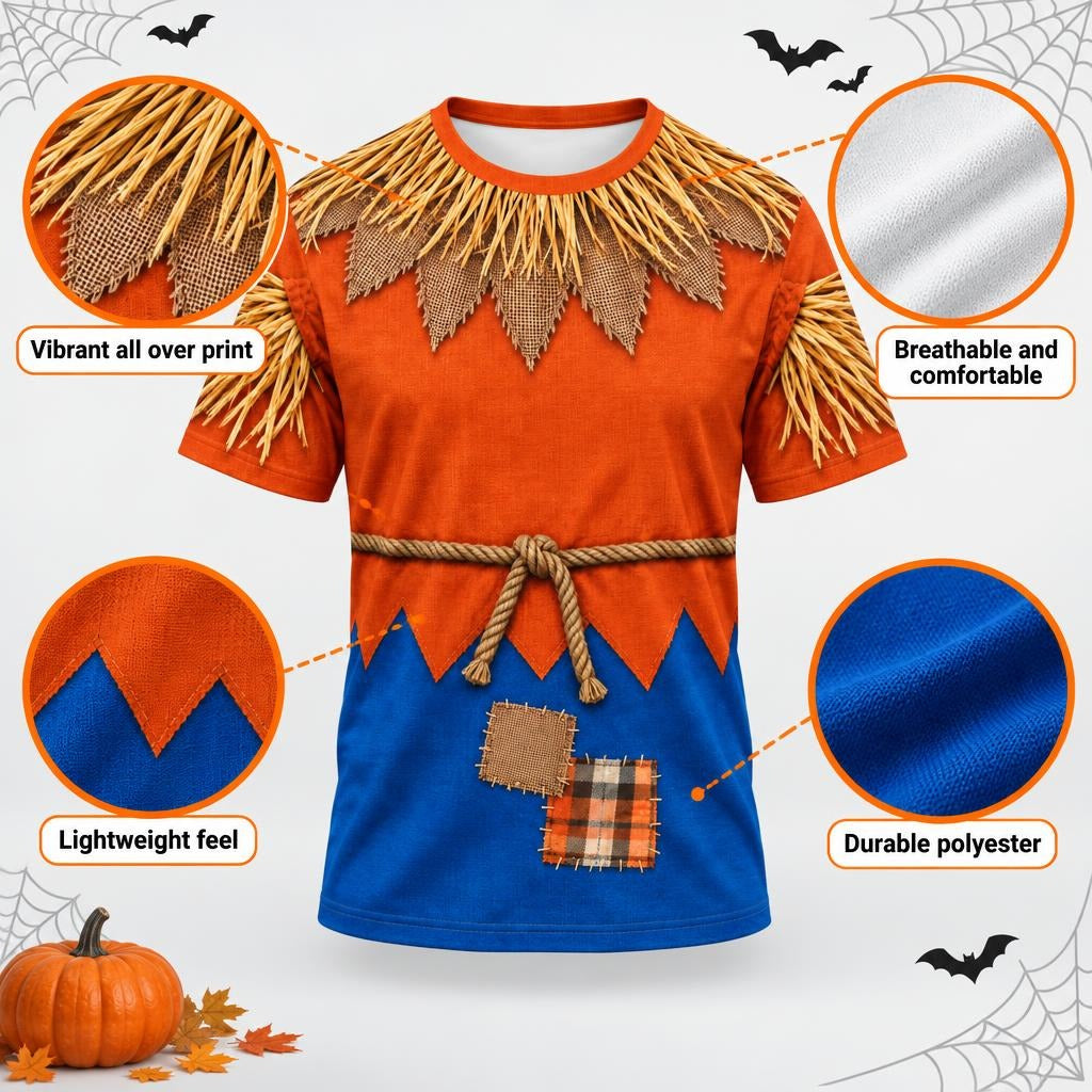 Classic Scarecrow Costume All Over Mens T Shirt Men's T-Shirts Old Glory