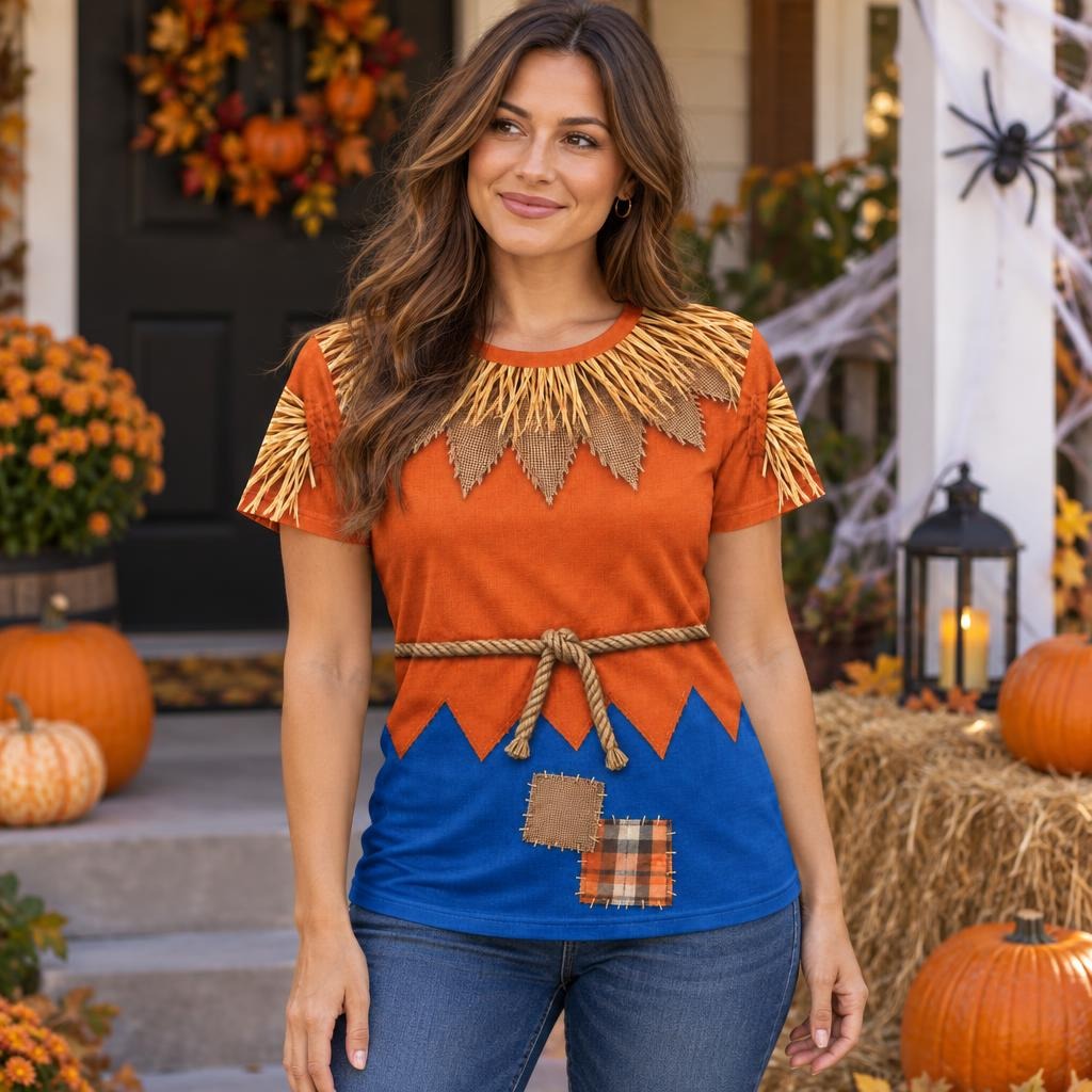 Classic Scarecrow Costume All Over Womens T Shirt Women's T-Shirts Old Glory