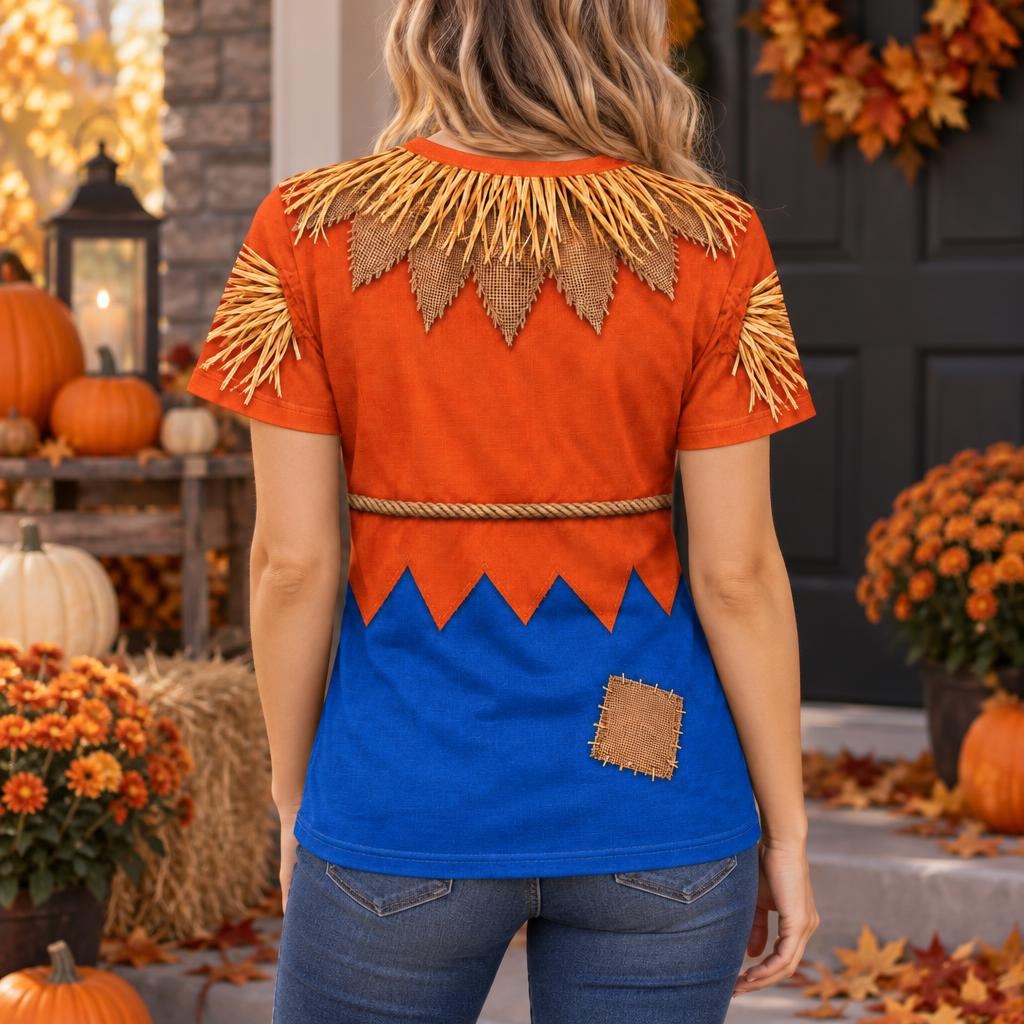 Classic Scarecrow Costume All Over Womens T Shirt Women's T-Shirts Old Glory