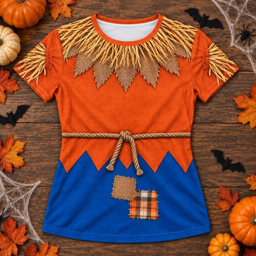 Classic Scarecrow Costume All Over Womens T Shirt Women's T-Shirts Old Glory