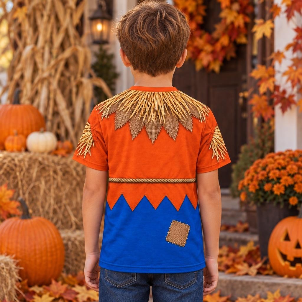 Classic Scarecrow Costume All Over Youth T Shirt Youth T-Shirts Old Glory